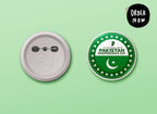 Pack of 2 – Customised 14th August Pin Badges (56mm) High Quality Independence Day Badges