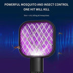 2-in-1 Rechargeable USB Electric Mosquito Swatter Racket & UV Bug Zapper Trap