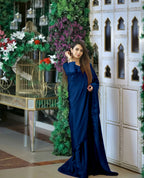 Ready to Wear Sequence & Pearl Embroidered Silk Saree with Organza Blouse Set