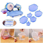 Grand Bazar™ 6Pcs Universal Stretch Silicone Lids Set | Reusable Bowl & Food Covers