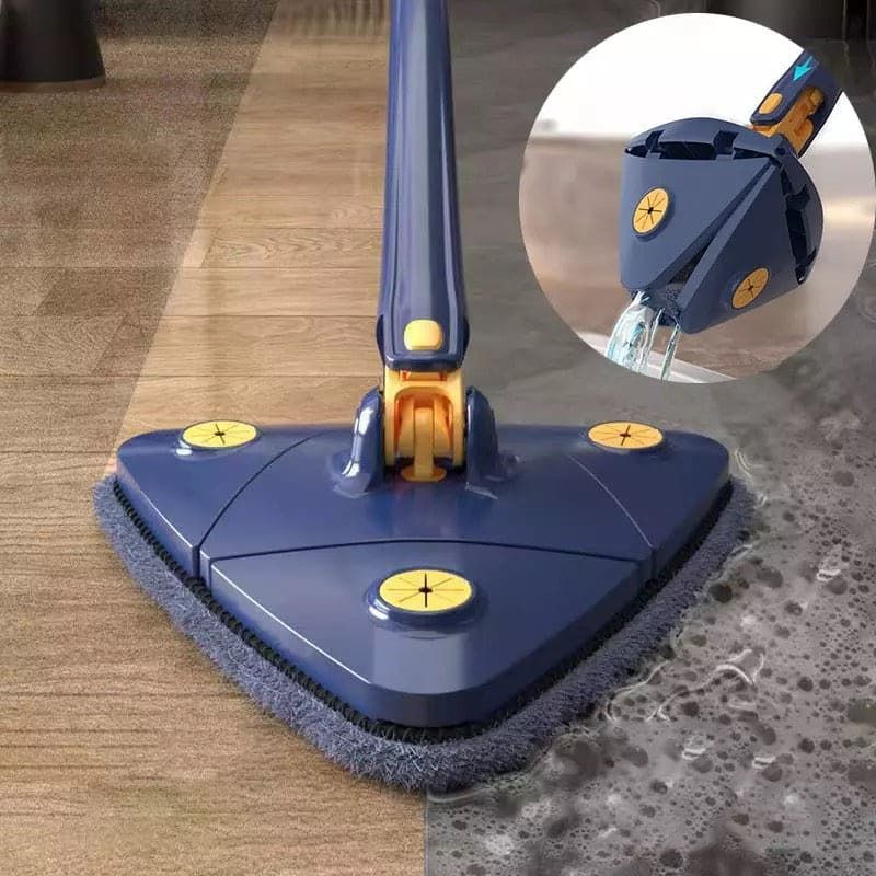 360° Rotating Triangle Twister Mop – Self-Wringing Cleaning Mop for Floors, Walls & Ceilings