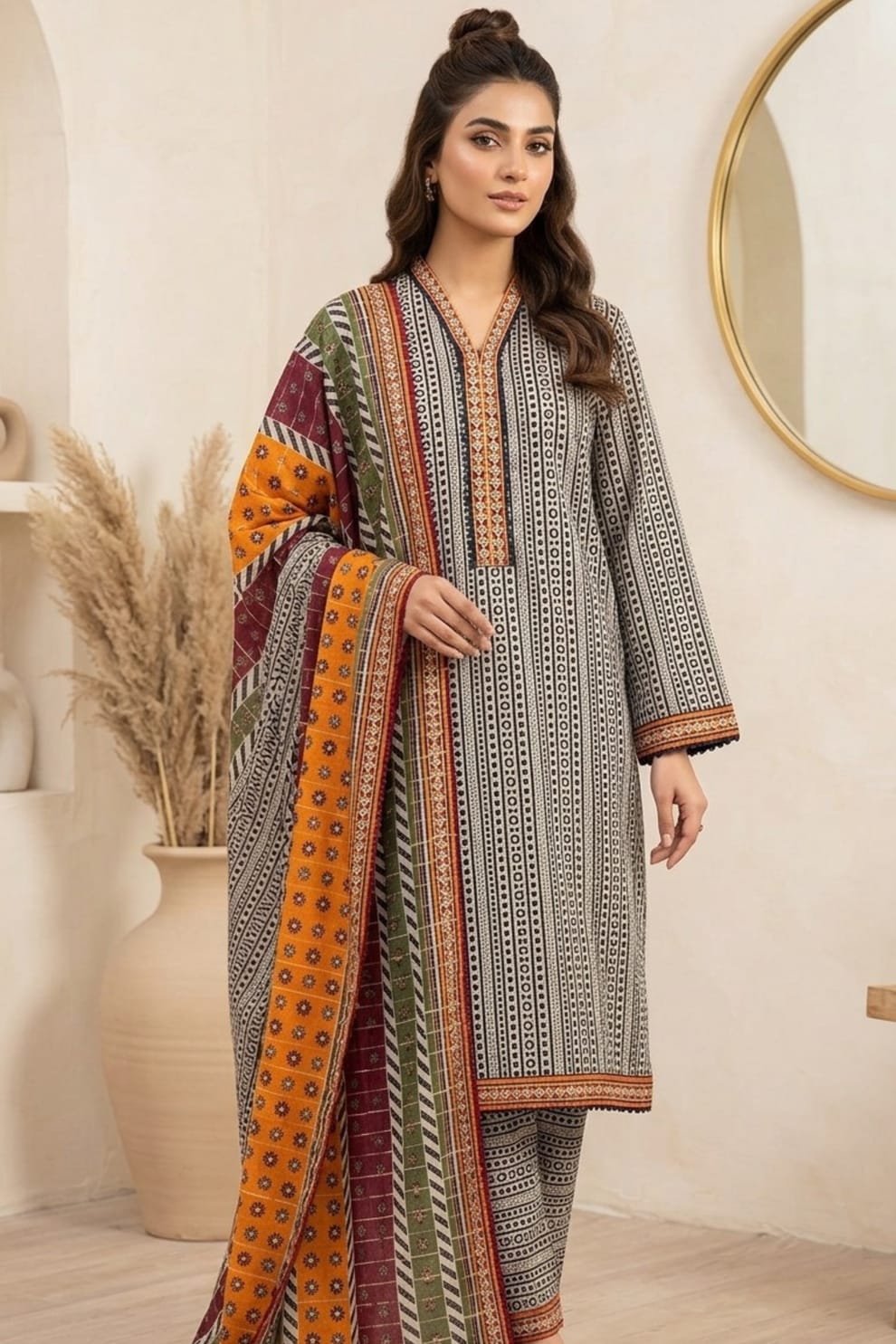 Women's All Over Digital Printed 90/70 Pure Lawn 3-Piece Suit Collection