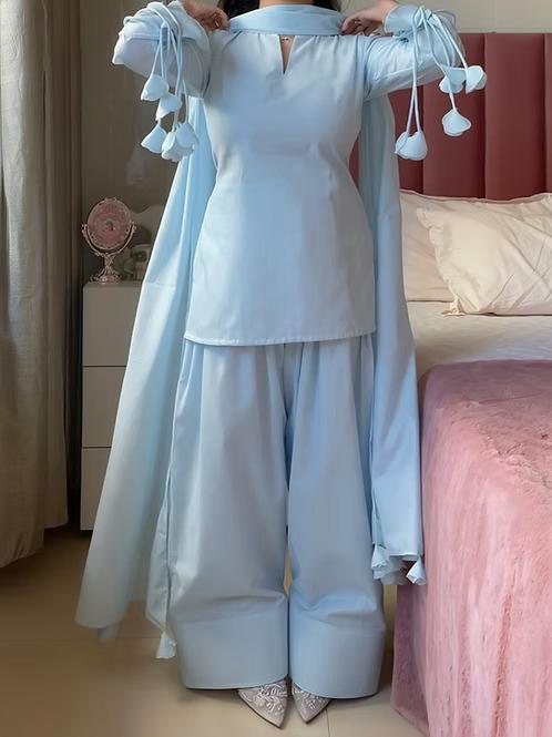 Ready to Wear 3-Piece Dream Drape Cotton Suit with Chiffon Dupatta – Trending Summer Collection