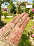Grand Bazar™ Customized Butterfly Hanging Name Locket | Brass Golden Necklace