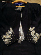 3Pcs Heavy Sequence Embroidered Raw Silk Suit with Flapper & Organza Dupatta