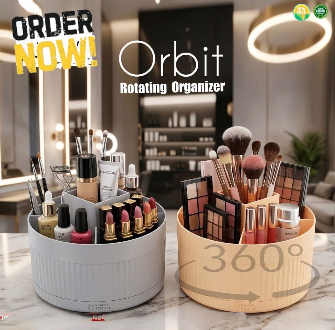360° Rotating Cosmetic & Makeup Organizer Storage Caddy
