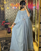 Ready to Wear Moonlight Kaftan Dress with Attached Inner | Free Size Flowy Party Dress