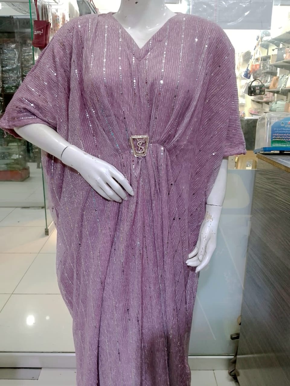 Ready to Wear Moonlight Kaftan Dress with Attached Inner | Free Size Flowy Party Dress