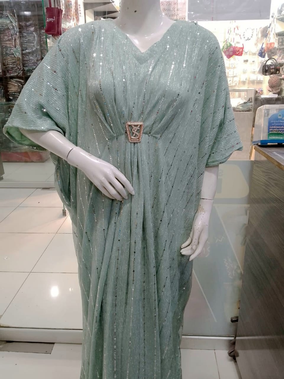 Ready to Wear Moonlight Kaftan Dress with Attached Inner | Free Size Flowy Party Dress