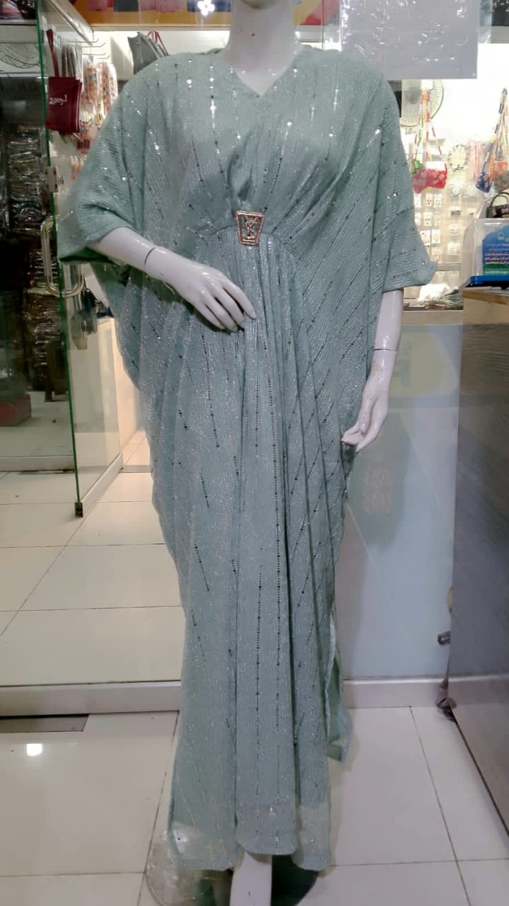 Ready to Wear Moonlight Kaftan Dress with Attached Inner | Free Size Flowy Party Dress