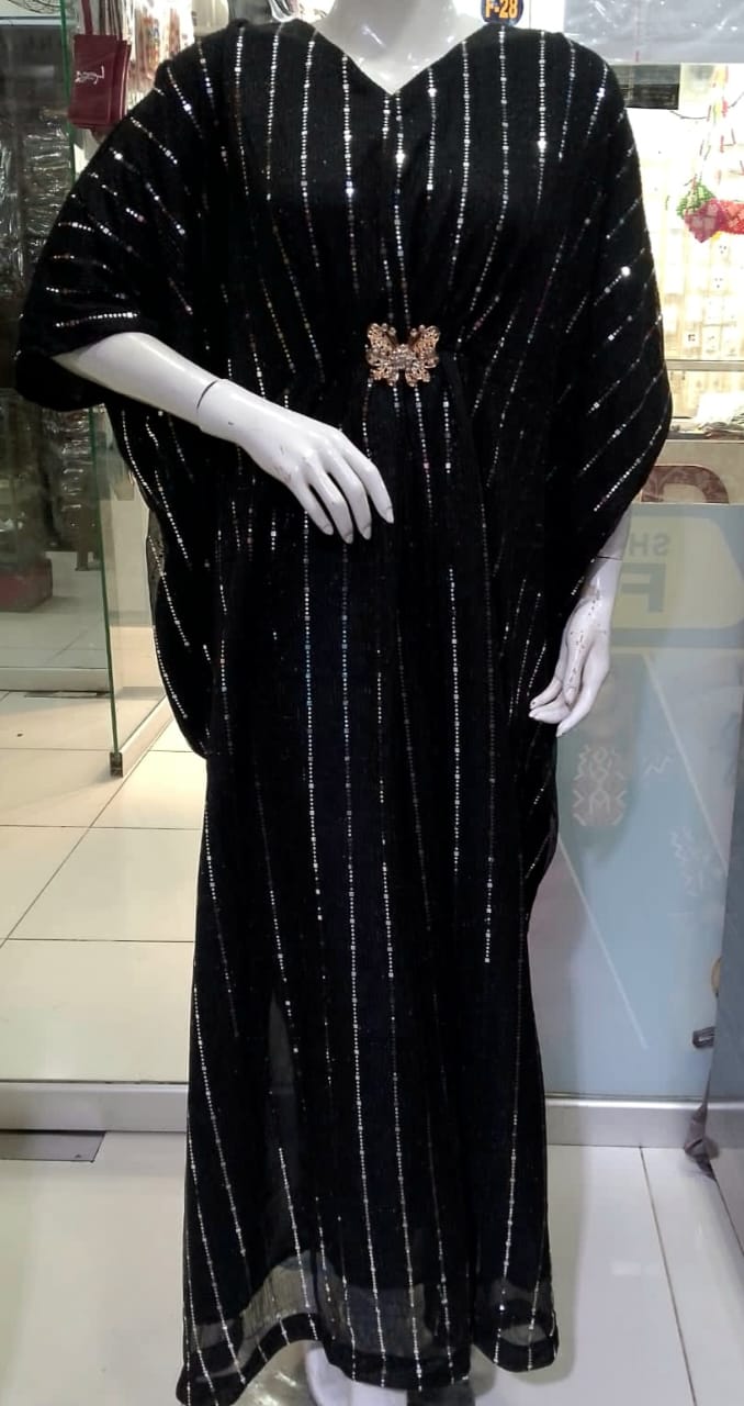 Ready to Wear Moonlight Kaftan Dress with Attached Inner | Free Size Flowy Party Dress