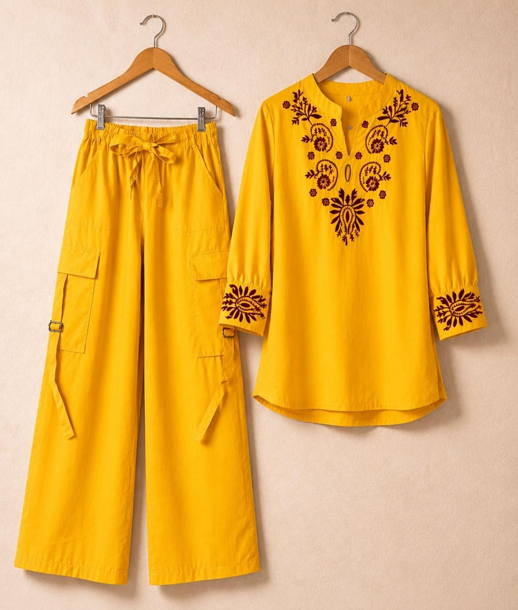 Ready to Wear Women's Soft Cotton Printed Summer Suit (2-Piece Shirt & Trouser)