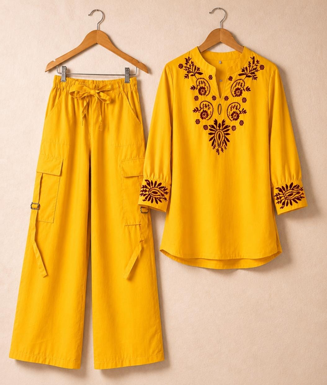 Ready to Wear Women's Soft Cotton Printed Summer Suit (2-Piece Shirt & Trouser)