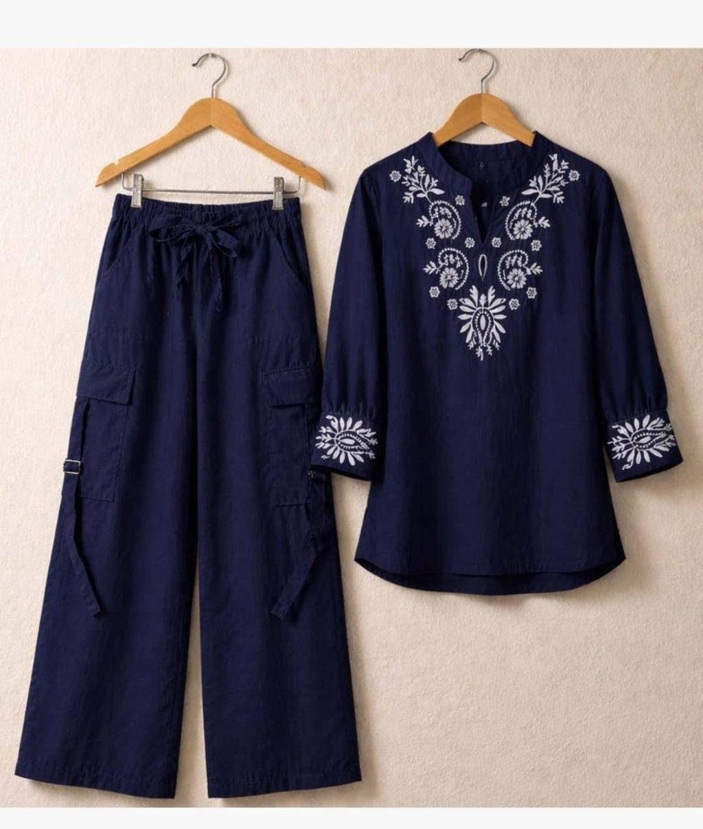 Ready to Wear Women's Soft Cotton Printed Summer Suit (2-Piece Shirt & Trouser)