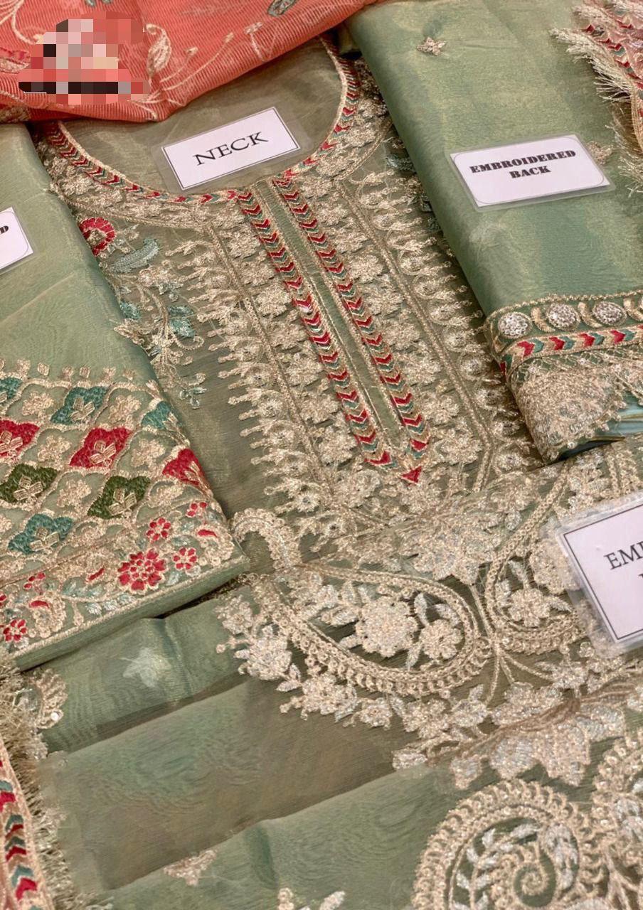 Heavy Embroidered Mysorie & Khaadi Net 3-Piece Formal Suit