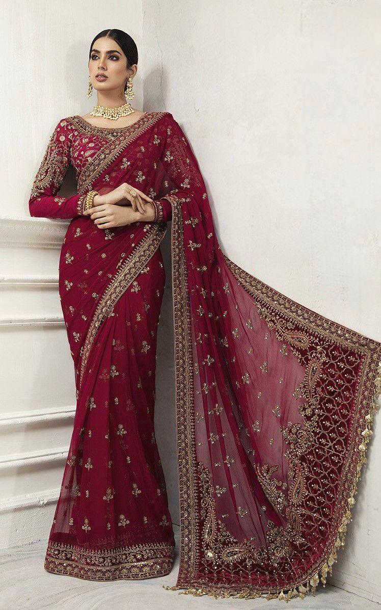 Heavy Embroidered Net Saree with Sequence & Stone Handwork (Master Replica)