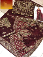 Heavy Embroidered Net Saree with Sequence & Stone Handwork (Master Replica)