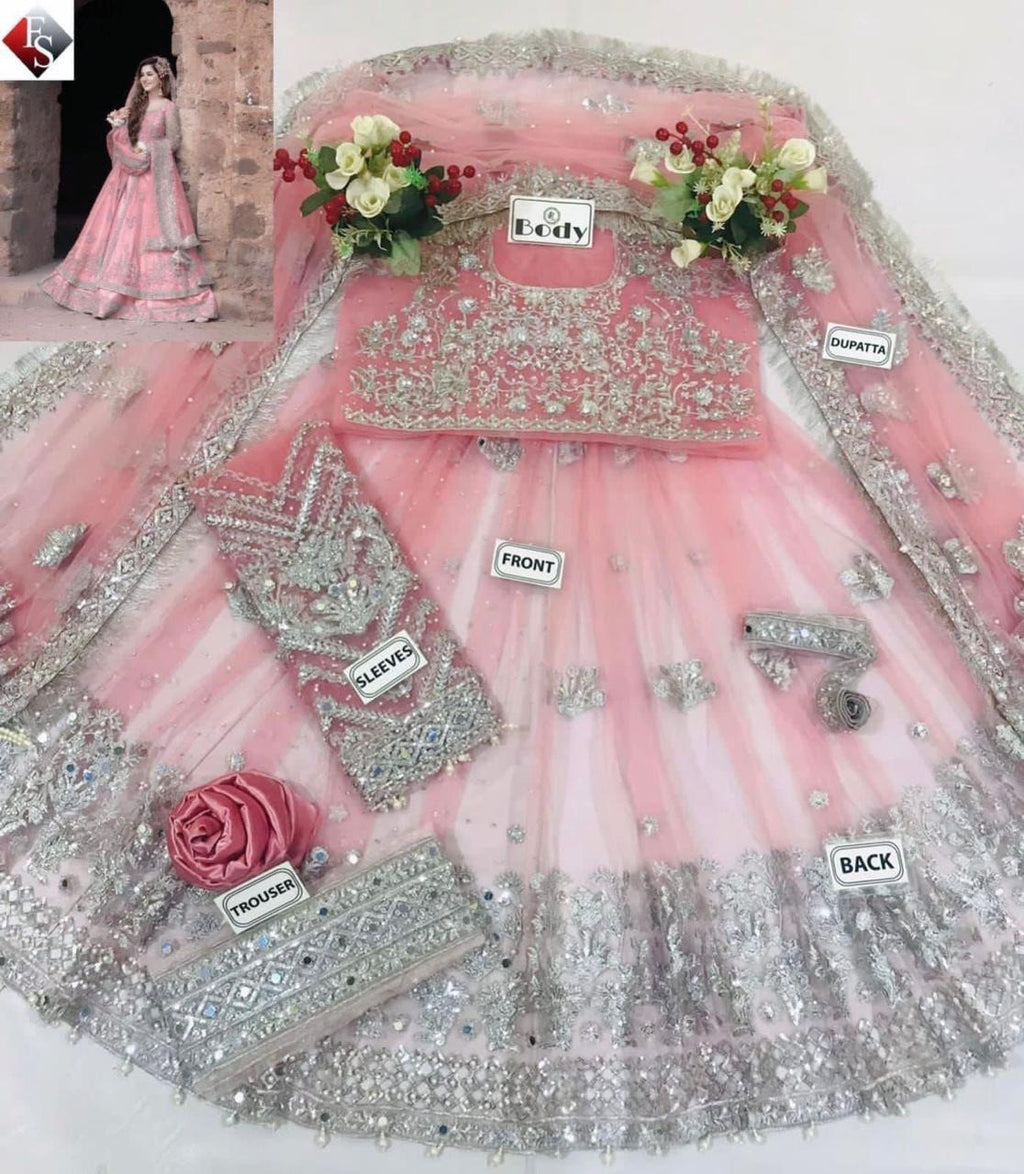 Heavy Net Embroidered Maxi Suit with Zari & Stone Hand Work (Same As Original)