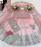 Heavy Net Embroidered Maxi Suit with Zari & Stone Hand Work (Same As Original)