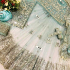 Heavy Net Embroidered Maxi Suit with Zari & Stone Hand Work (Same As Original)