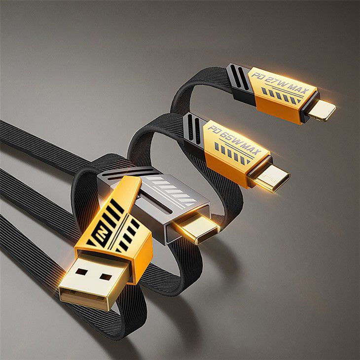 4-in-1 Convertible USB Fast Charging Cable – Universal Multi-Connector Cable
