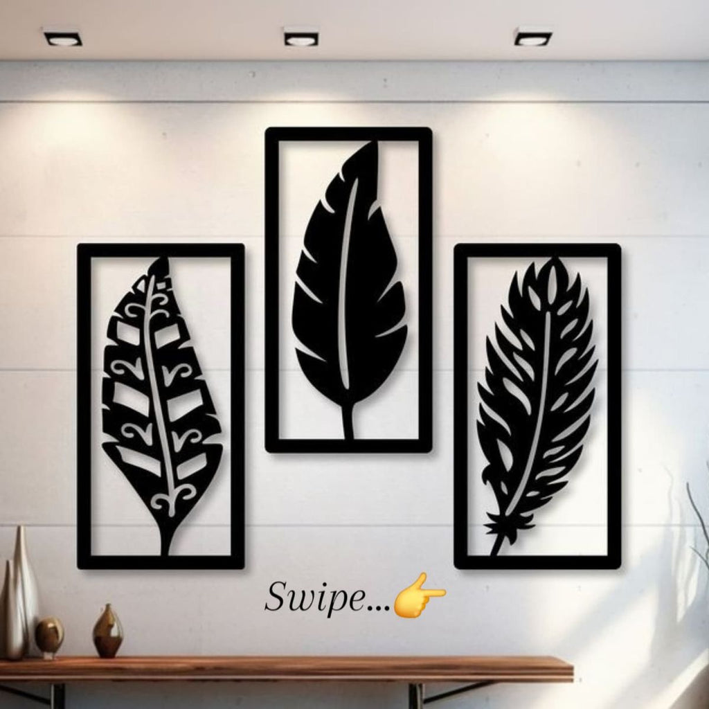 3-Piece Modern Wooden Wall Decor Set (12x24 Inches) – Premium Quality Wall Art