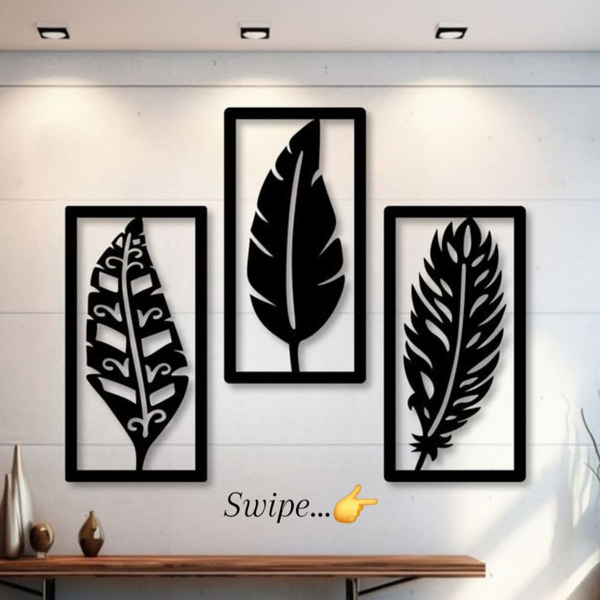 3-Piece Modern Wooden Wall Decor Set (12x24 Inches) – Premium Quality Wall Art