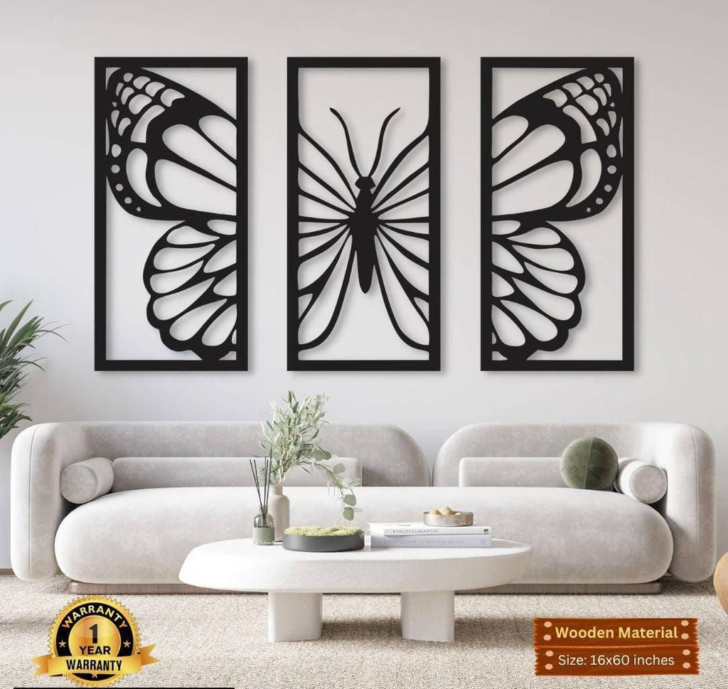 3-Piece Modern Wooden Wall Decor Set (12x24 Inches) – Premium Quality Wall Art