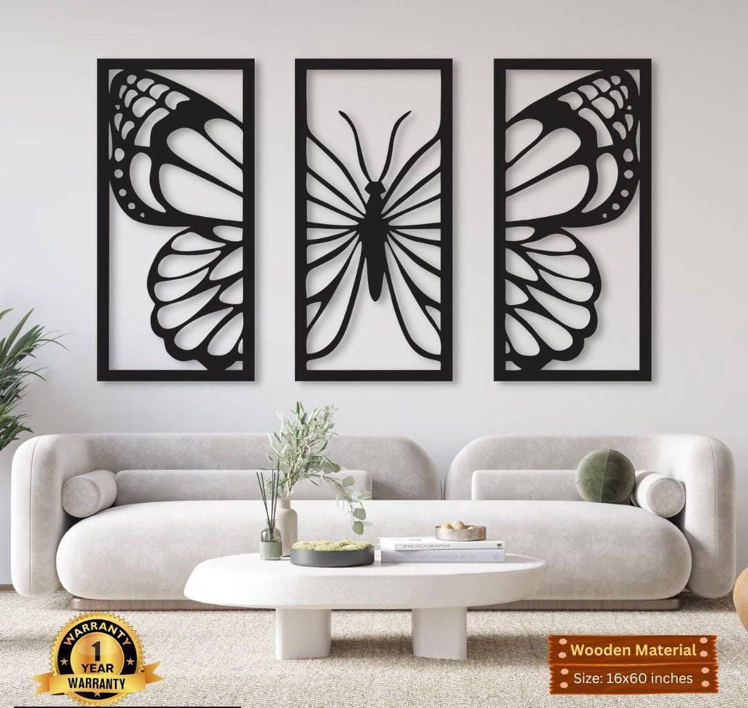 3-Piece Modern Wooden Wall Decor Set (12x24 Inches) – Premium Quality Wall Art