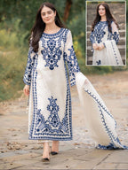 Ready to Wear Front Heavy Embroidered Organza 3-Piece Suit with Frill Dupatta