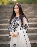Ready to Wear Front Heavy Embroidered Organza 3-Piece Suit with Frill Dupatta