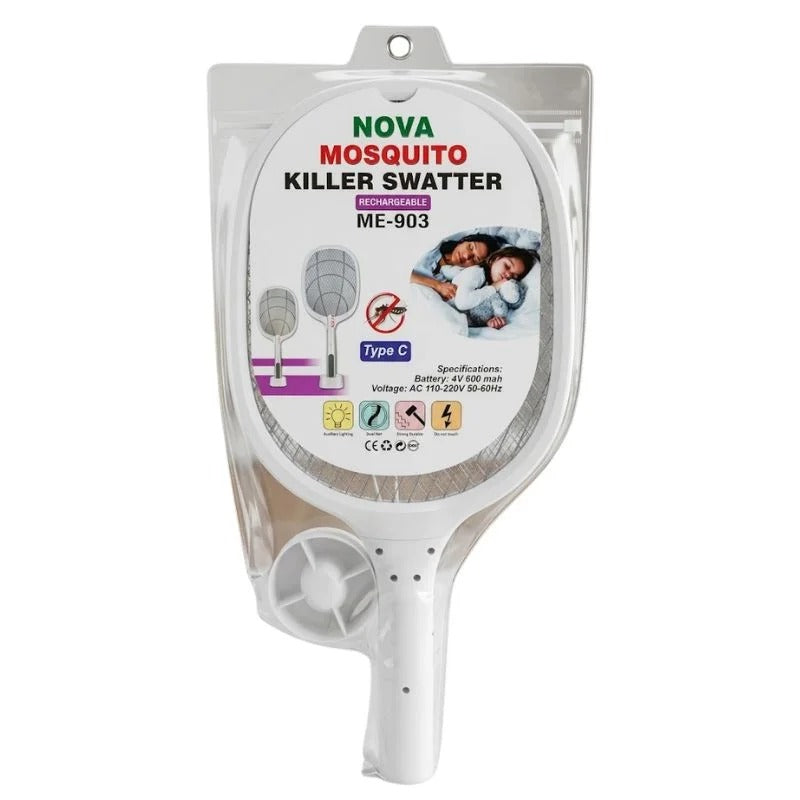 USB Rechargeable Mosquito Racket – Electric Fly & Insect Swatter Bat