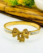 Fancy Butterfly Design Stainless Steel Zircon Stones Hand Cuff for Her