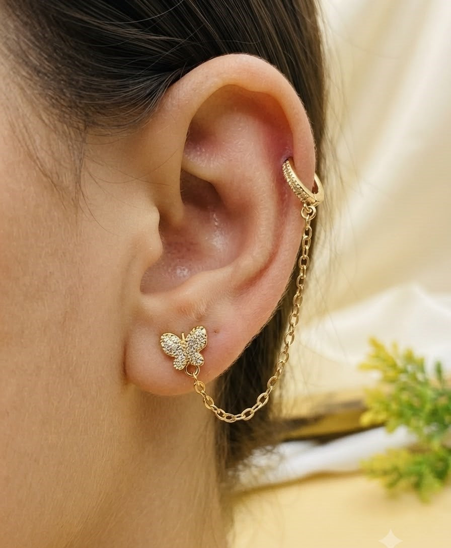 Fancy Gold Plated Micro Zircon Ear Cuffs for Her