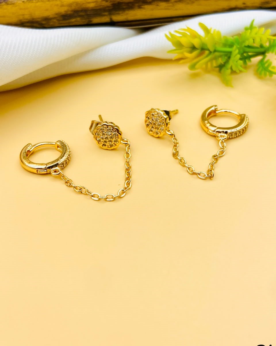 Fancy Gold Plated Micro Zircon Ear Cuffs for Her