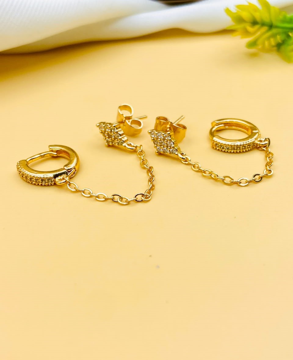 Fancy Gold Plated Micro Zircon Ear Cuffs for Her