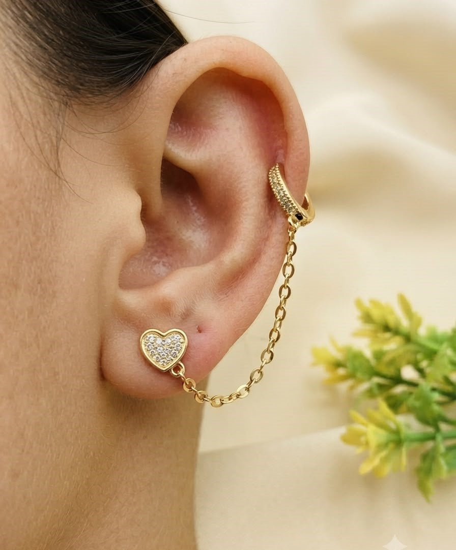 Fancy Gold Plated Micro Zircon Ear Cuffs for Her