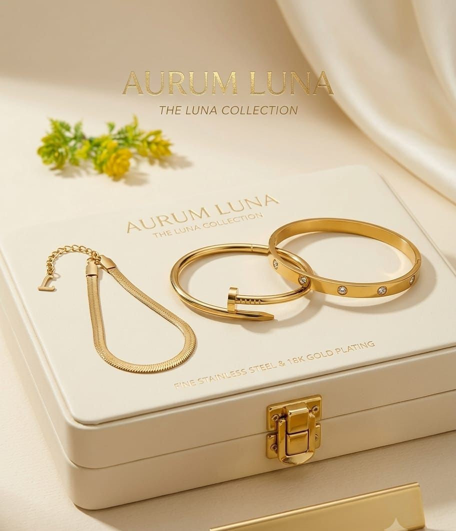 Fancy Pack of 3 Stainless Steel Hand Bracelets for Her