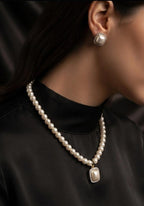 Fancy China Pearls Mala Necklace in Golden & Silver