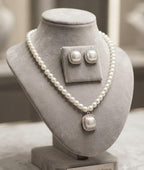 Fancy China Pearls Mala Necklace in Golden & Silver