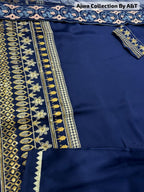 Ready to Wear Sequence Zari Embroidered Shamose Silk Short Shirt with Garara & Organza Dupatta 3-Piece