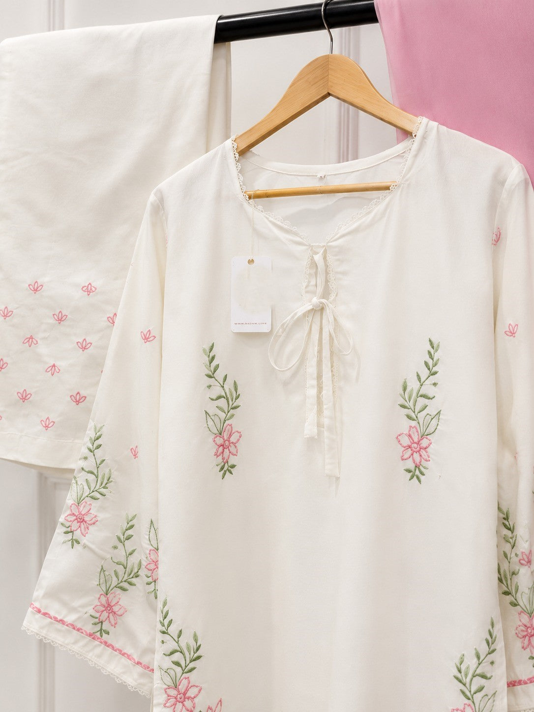 Ready to Wear Petal Grace 3-Piece Cotton Suit with Chiffon Dupatta