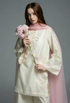 Ready to Wear Petal Grace 3-Piece Cotton Suit with Chiffon Dupatta