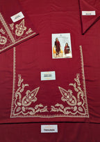 Premium Lawn Embroidered 2Pc Suit With Plain Trouser
