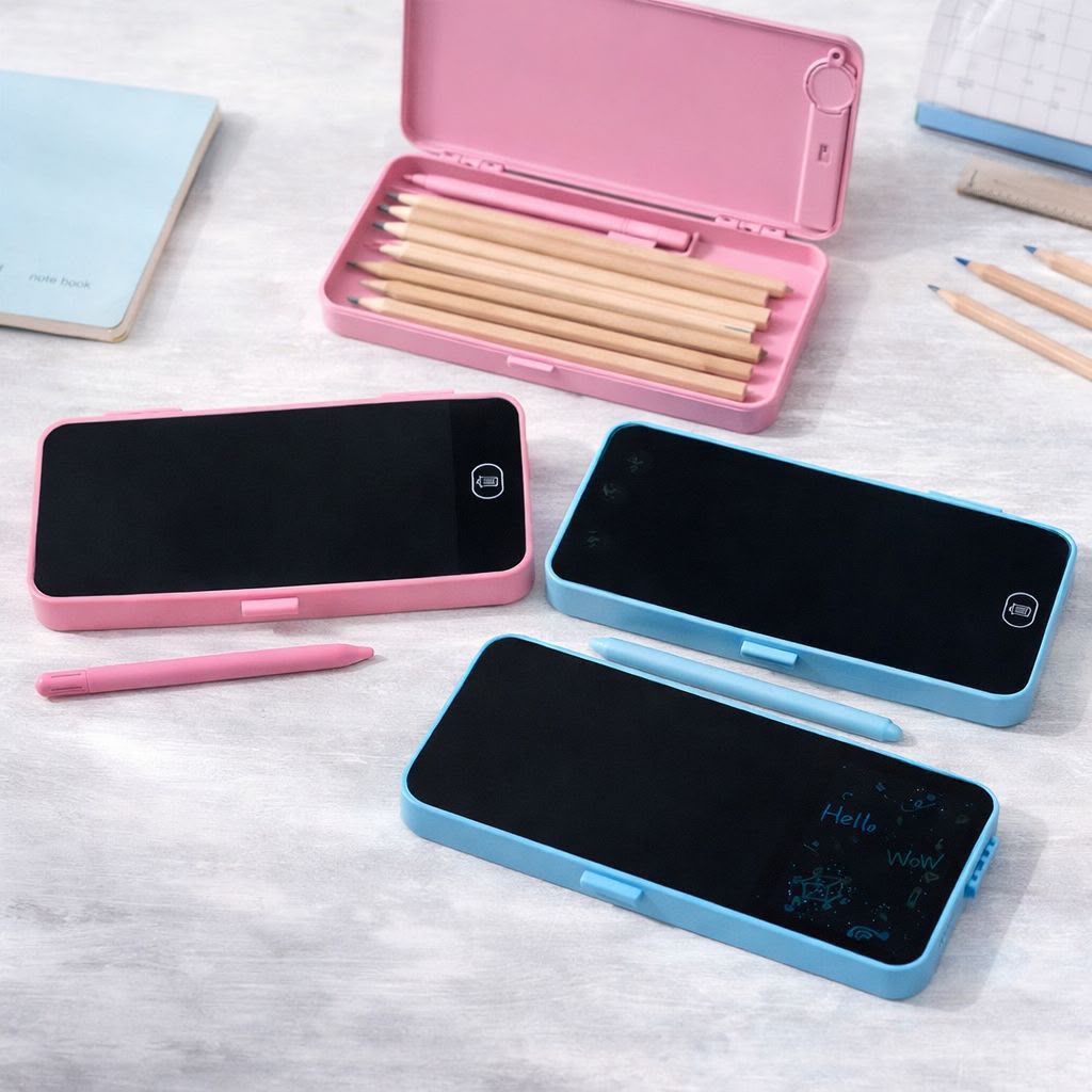 Pencil Box with Built-in Writing Tablet