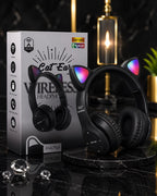 Foldable Cat Ear LED Wireless Headphones P47M - Cute Bluetooth Headset