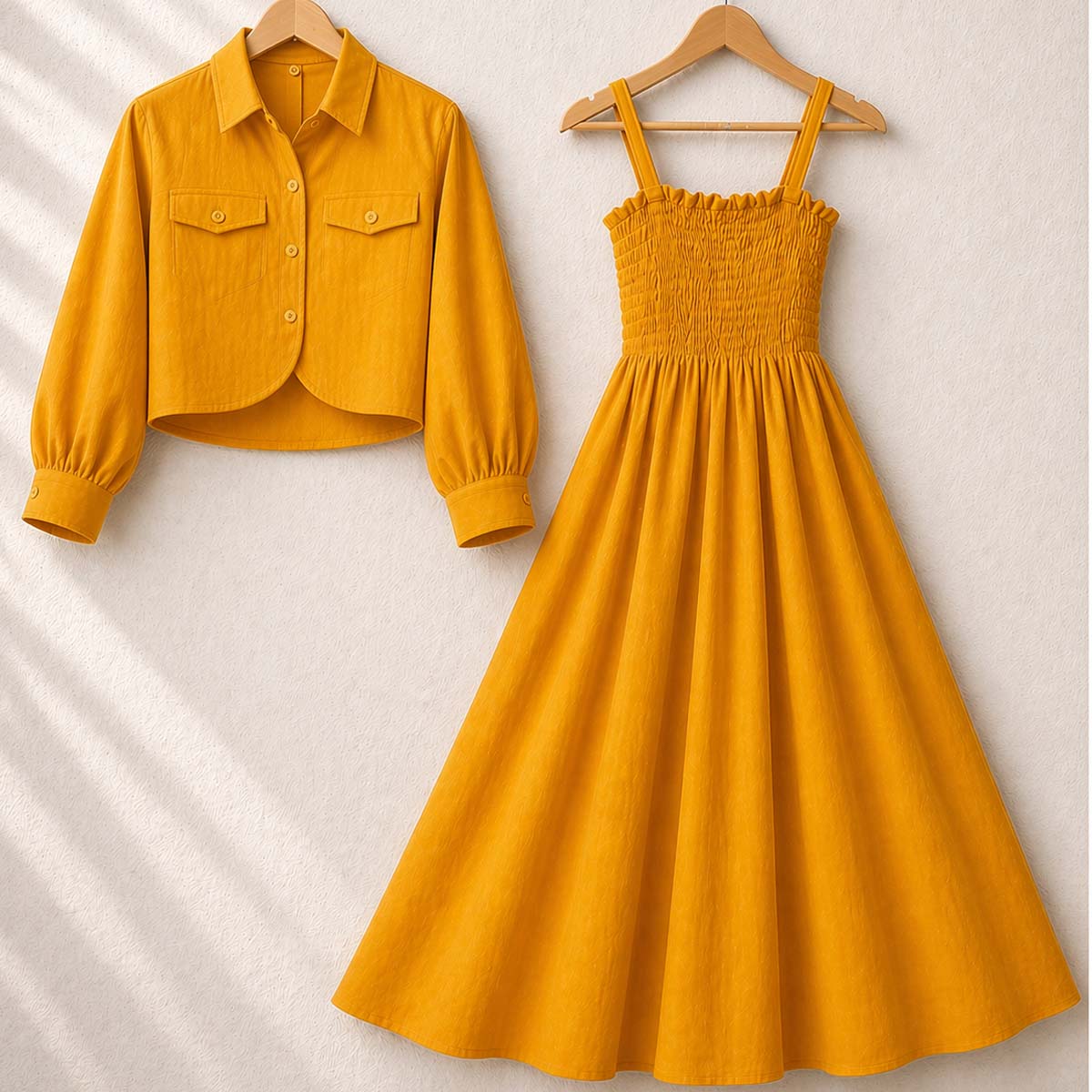 Smokey Maxi Dress with Jacket - Imported Georgette