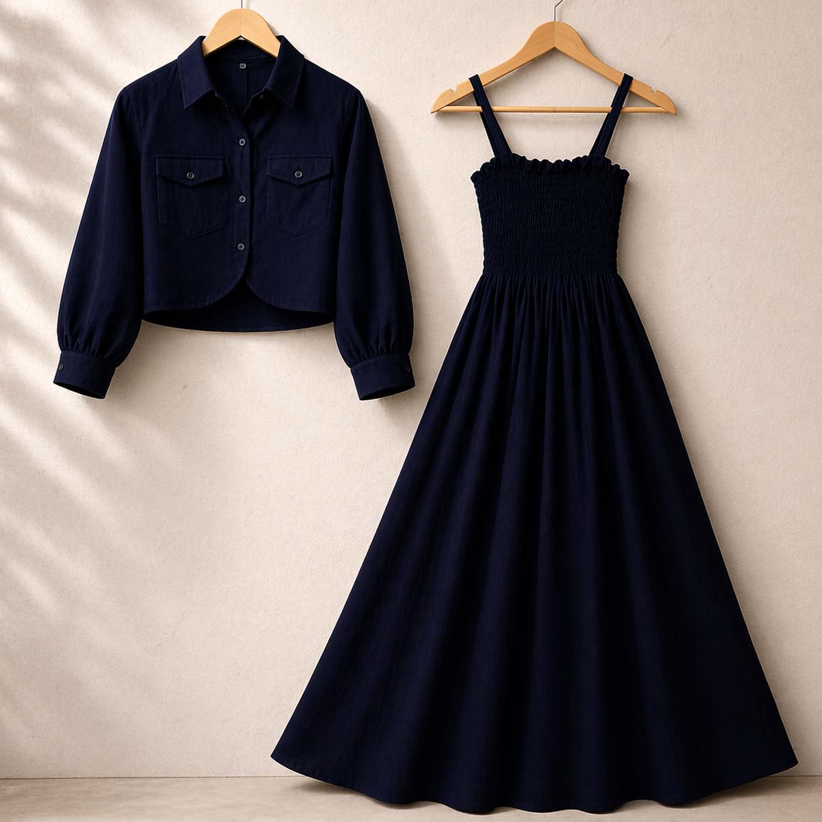 Smokey Maxi Dress with Jacket - Imported Georgette