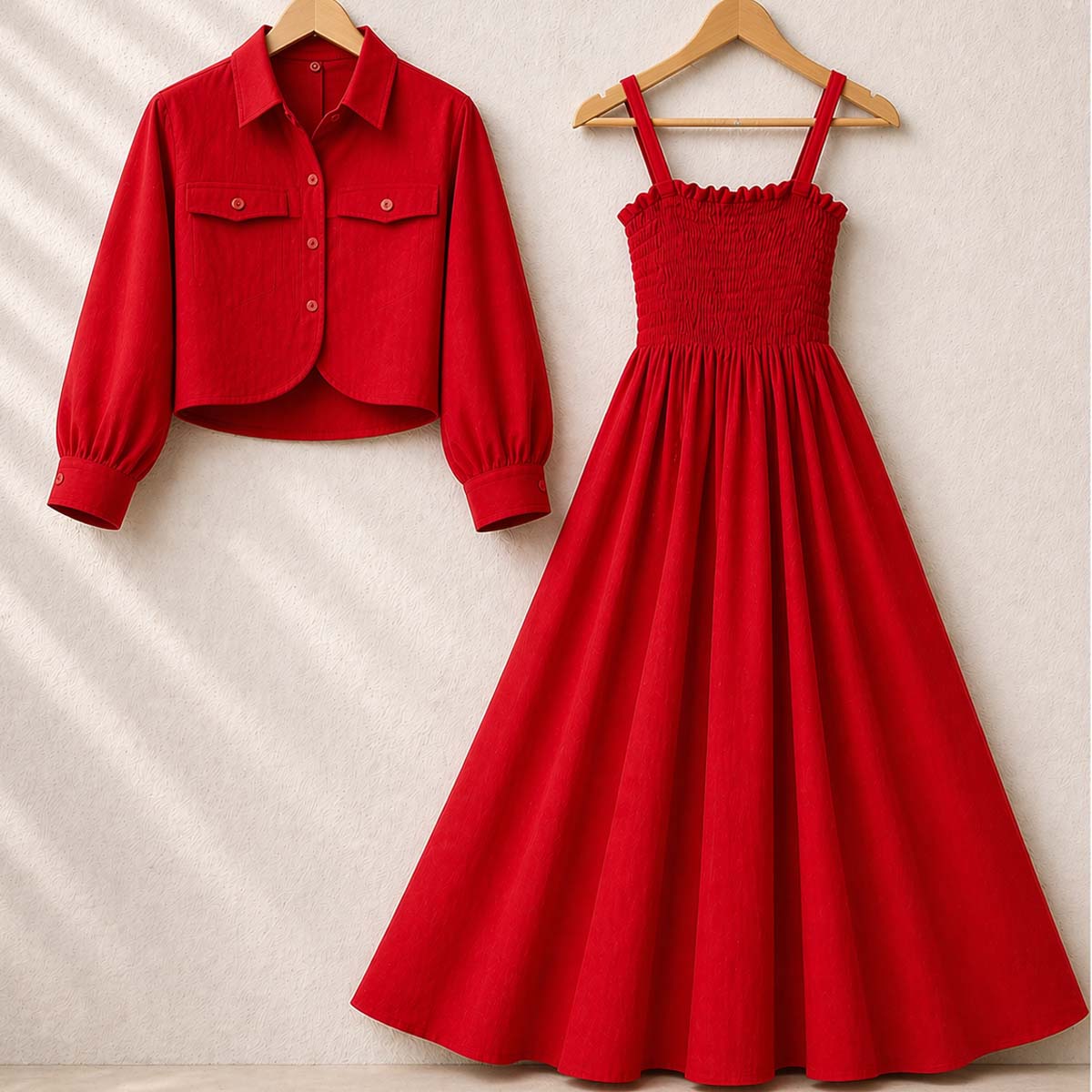 Smokey Maxi Dress with Jacket - Imported Georgette