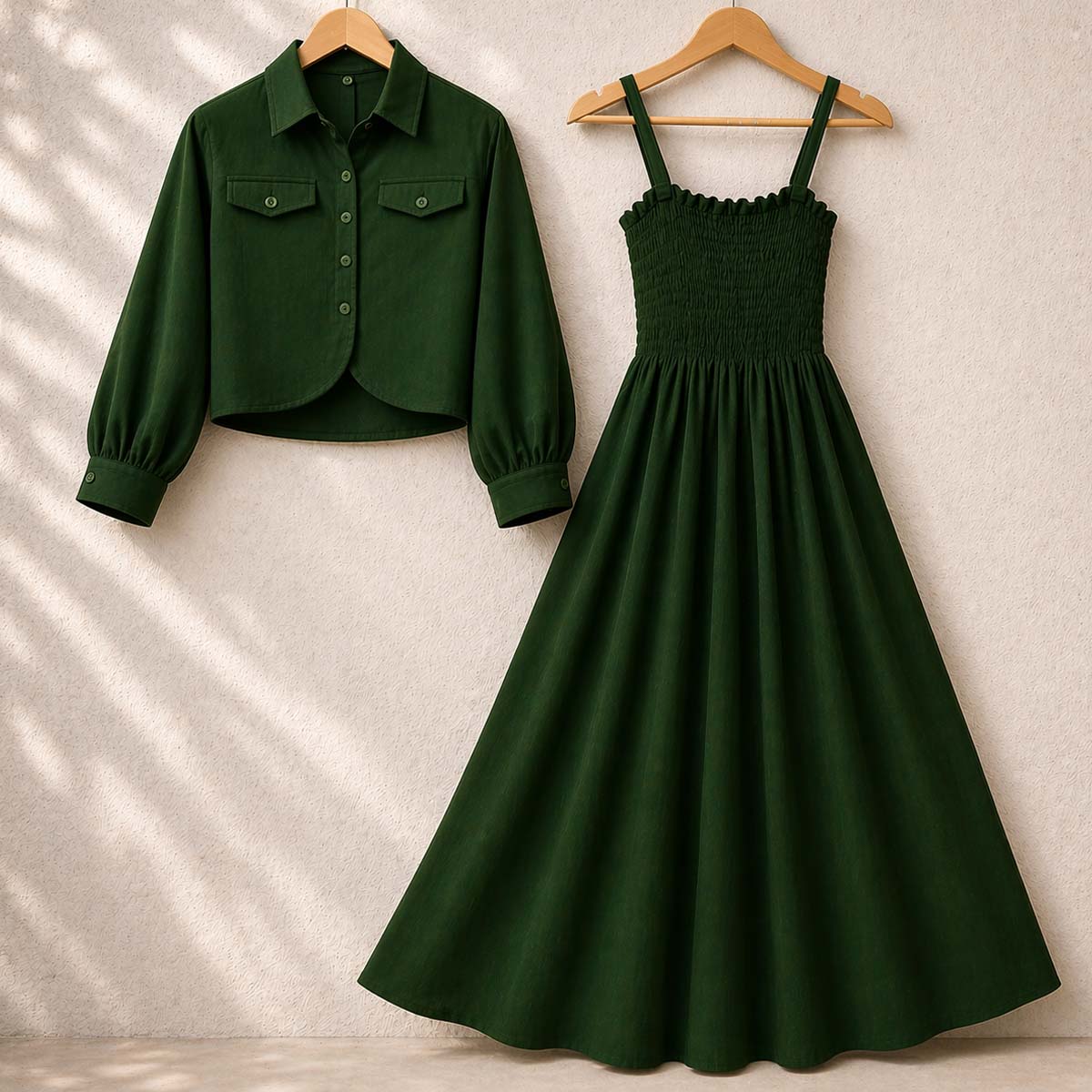 Smokey Maxi Dress with Jacket - Imported Georgette